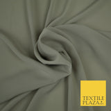 LUXURY 100% Polyester Plain Dyed Fine Soft Silky Crepe Dress Fabric ALL COLOURS