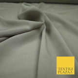 LUXURY 100% Polyester Plain Dyed Fine Soft Silky Crepe Dress Fabric ALL COLOURS