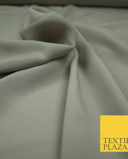 LUXURY 100% Polyester Plain Dyed Fine Soft Silky Crepe Dress Fabric ALL COLOURS