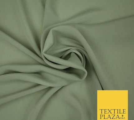 LUXURY 100% Polyester Plain Dyed Fine Soft Silky Crepe Dress Fabric ALL COLOURS