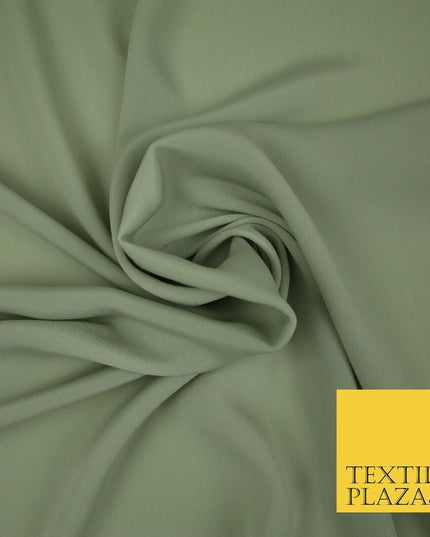 LUXURY 100% Polyester Plain Dyed Fine Soft Silky Crepe Dress Fabric ALL COLOURS