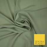 LUXURY 100% Polyester Plain Dyed Fine Soft Silky Crepe Dress Fabric ALL COLOURS