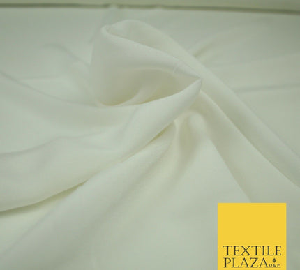 LUXURY 100% Polyester Plain Dyed Fine Soft Silky Crepe Dress Fabric ALL COLOURS