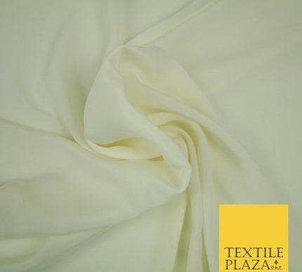 LUXURY 100% Polyester Plain Dyed Fine Soft Silky Crepe Dress Fabric ALL COLOURS