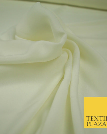 LUXURY 100% Polyester Plain Dyed Fine Soft Silky Crepe Dress Fabric ALL COLOURS