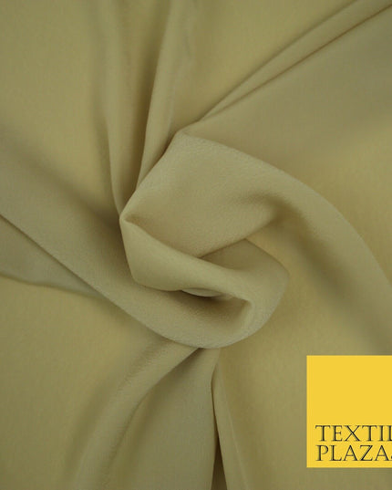 LUXURY 100% Polyester Plain Dyed Fine Soft Silky Crepe Dress Fabric ALL COLOURS