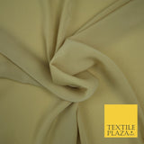 LUXURY 100% Polyester Plain Dyed Fine Soft Silky Crepe Dress Fabric ALL COLOURS