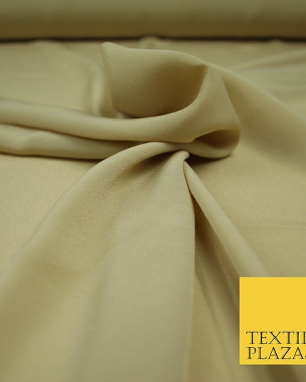 LUXURY 100% Polyester Plain Dyed Fine Soft Silky Crepe Dress Fabric ALL COLOURS