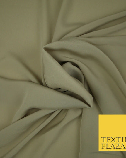 LUXURY 100% Polyester Plain Dyed Fine Soft Silky Crepe Dress Fabric ALL COLOURS