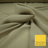 LUXURY 100% Polyester Plain Dyed Fine Soft Silky Crepe Dress Fabric ALL COLOURS