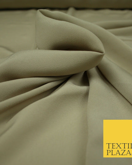 LUXURY 100% Polyester Plain Dyed Fine Soft Silky Crepe Dress Fabric ALL COLOURS