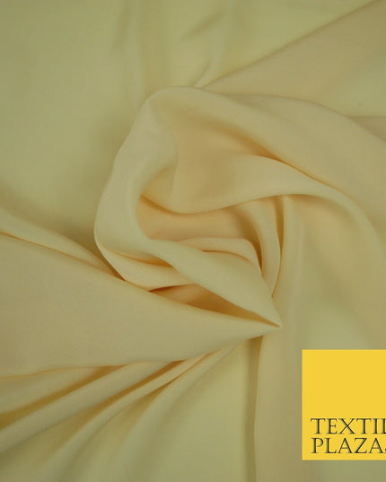LUXURY 100% Polyester Plain Dyed Fine Soft Silky Crepe Dress Fabric ALL COLOURS
