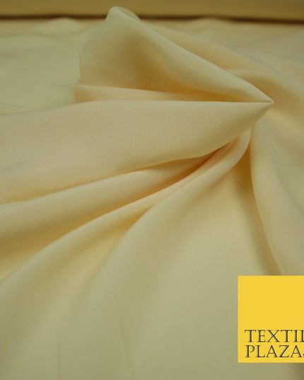 LUXURY 100% Polyester Plain Dyed Fine Soft Silky Crepe Dress Fabric ALL COLOURS