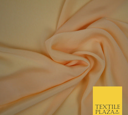 LUXURY 100% Polyester Plain Dyed Fine Soft Silky Crepe Dress Fabric ALL COLOURS