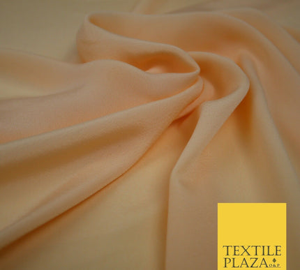LUXURY 100% Polyester Plain Dyed Fine Soft Silky Crepe Dress Fabric ALL COLOURS