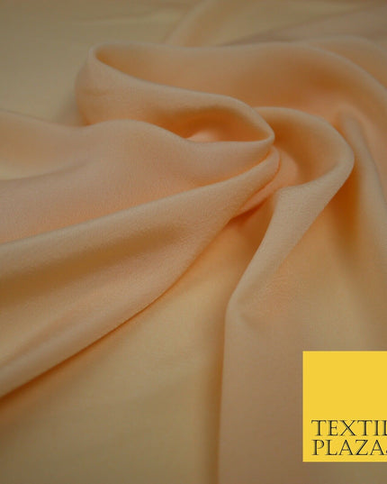 LUXURY 100% Polyester Plain Dyed Fine Soft Silky Crepe Dress Fabric ALL COLOURS