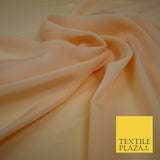 LUXURY 100% Polyester Plain Dyed Fine Soft Silky Crepe Dress Fabric ALL COLOURS