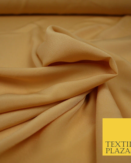 LUXURY 100% Polyester Plain Dyed Fine Soft Silky Crepe Dress Fabric ALL COLOURS