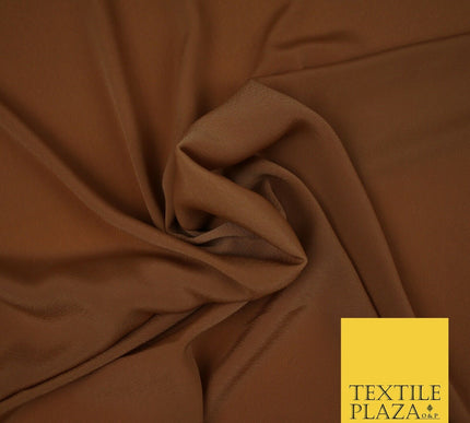 LUXURY 100% Polyester Plain Dyed Fine Soft Silky Crepe Dress Fabric ALL COLOURS