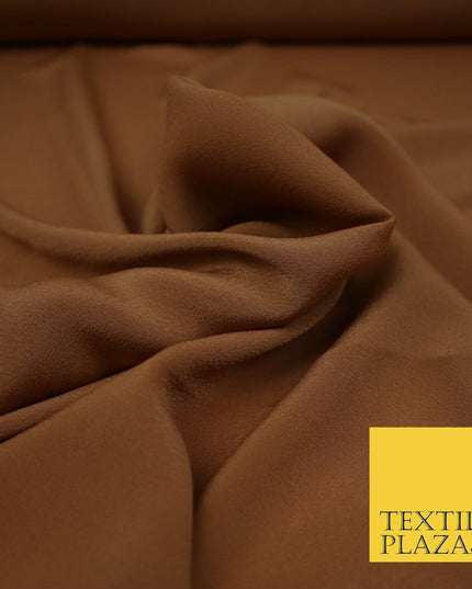 LUXURY 100% Polyester Plain Dyed Fine Soft Silky Crepe Dress Fabric ALL COLOURS