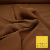 LUXURY 100% Polyester Plain Dyed Fine Soft Silky Crepe Dress Fabric ALL COLOURS
