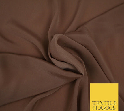 LUXURY 100% Polyester Plain Dyed Fine Soft Silky Crepe Dress Fabric ALL COLOURS