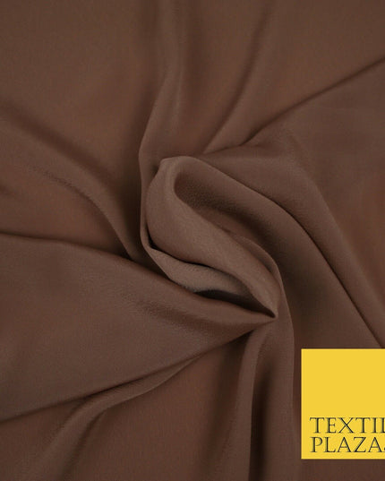 LUXURY 100% Polyester Plain Dyed Fine Soft Silky Crepe Dress Fabric ALL COLOURS