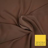 LUXURY 100% Polyester Plain Dyed Fine Soft Silky Crepe Dress Fabric ALL COLOURS