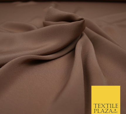 LUXURY 100% Polyester Plain Dyed Fine Soft Silky Crepe Dress Fabric ALL COLOURS