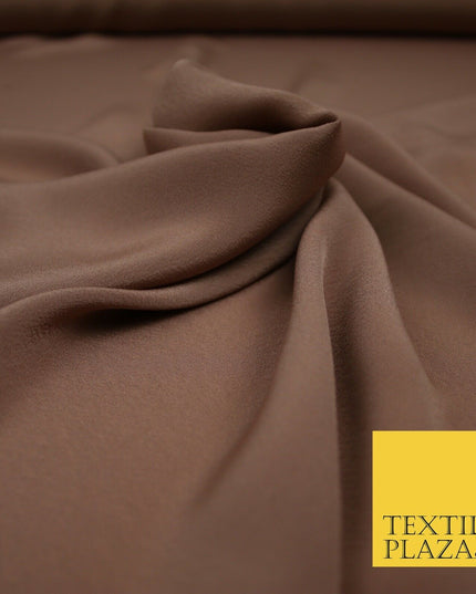 LUXURY 100% Polyester Plain Dyed Fine Soft Silky Crepe Dress Fabric ALL COLOURS
