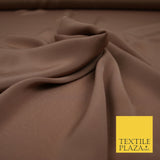 LUXURY 100% Polyester Plain Dyed Fine Soft Silky Crepe Dress Fabric ALL COLOURS