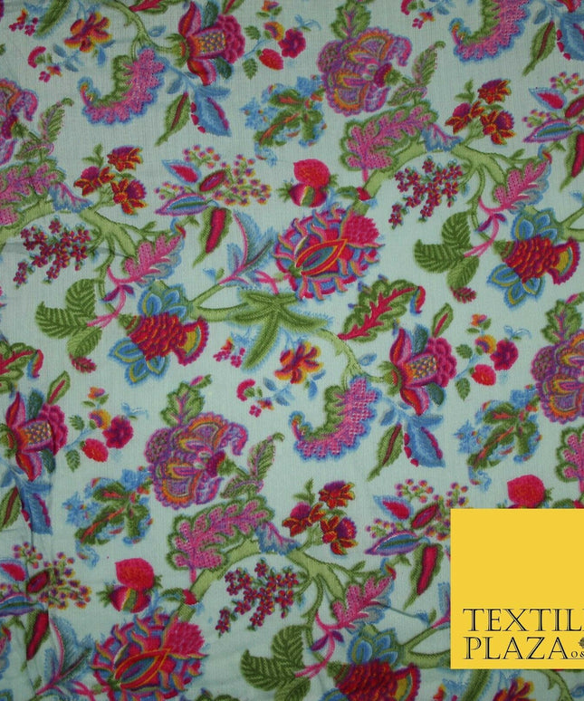 Intricate Jungle Mix Paisley Pastel Summer Luxury Printed Floral Cotton Fabric
