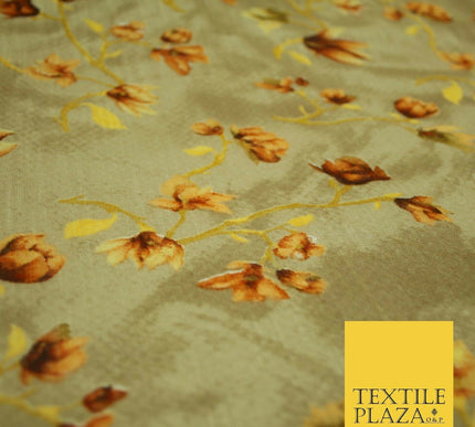 Bluebell Flower Branch Summer Luxury 100%Pure Printed Floral Cotton Linen Fabric