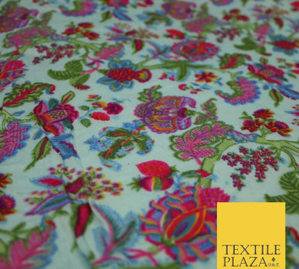 Intricate Jungle Mix Paisley Pastel Summer Luxury Printed Floral Cotton Fabric