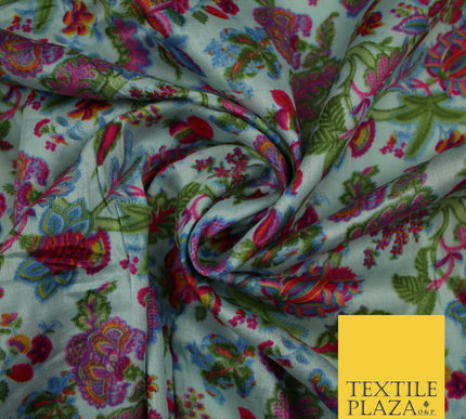 Intricate Jungle Mix Paisley Pastel Summer Luxury Printed Floral Cotton Fabric