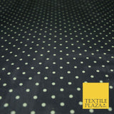 Small Ivory Ecru 3mm Polka Dot Spotted Printed Sheen Soft Georgette Dress Fabric