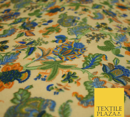 Intricate Jungle Mix Paisley Pastel Summer Luxury Printed Floral Cotton Fabric