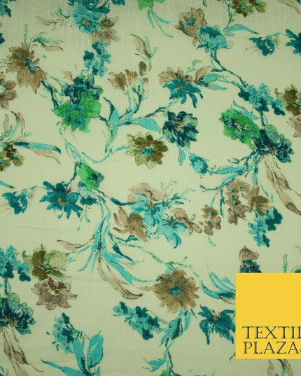 Artsy Orchid Lily Mix Summer Luxury 100% Pure Printed Floral Cotton Linen Fabric