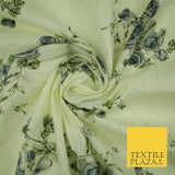 Vintage Rose Cluster Summer Luxury 100% Pure Printed Floral Cotton Linen Fabric