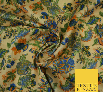 Intricate Jungle Mix Paisley Pastel Summer Luxury Printed Floral Cotton Fabric