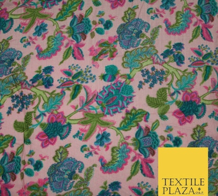 Intricate Jungle Mix Paisley Pastel Summer Luxury Printed Floral Cotton Fabric