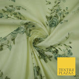 Vintage Rose Cluster Summer Luxury 100% Pure Printed Floral Cotton Linen Fabric