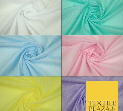 Pastel Shade Spotted Polka PIN DOT Printed Poly Cotton Fabric Polycotton Mask