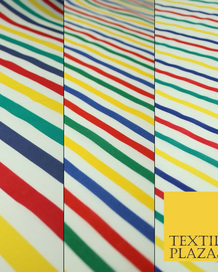 Multicolour Clown Striped Printed Poly Cotton Fabric Polycotton Dress Craft Mask