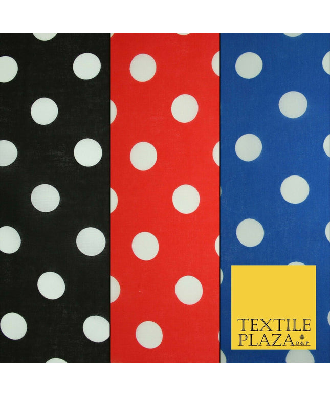 White 2cm Spotted Polka Dot Printed Poly Cotton Fabric Polycotton Face Mask