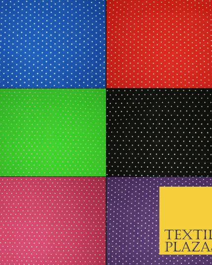 Spotted Polka PIN DOT Printed Poly Cotton Fabric Polycotton Dress Mask 6 COLOURS