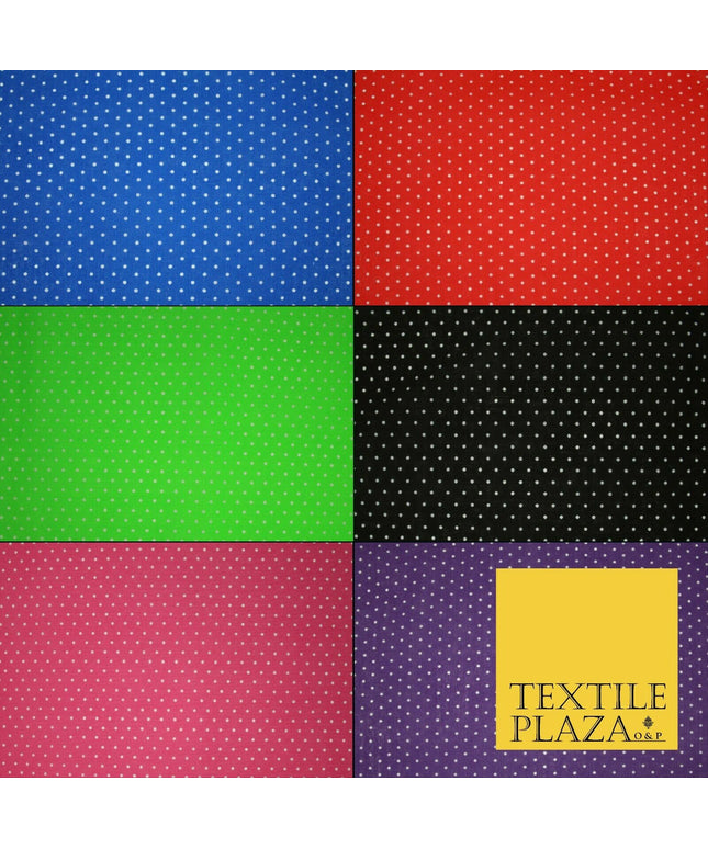 Spotted Polka PIN DOT Printed Poly Cotton Fabric Polycotton Dress Mask 6 COLOURS