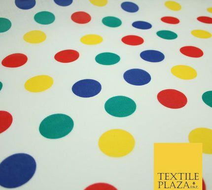 Multicolour Spotted Polka Pin Dot Printed Poly Cotton Fabric Polycotton Mask