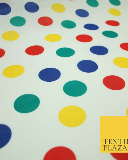 Multicolour Spotted Polka Pin Dot Printed Poly Cotton Fabric Polycotton Mask