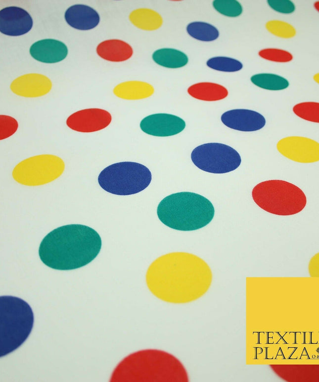 Multicolour Spotted Polka Pin Dot Printed Poly Cotton Fabric Polycotton Mask